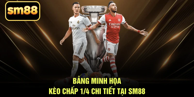 Bảng minh họa kèo chấp 1/4 chi tiết tại SM88
